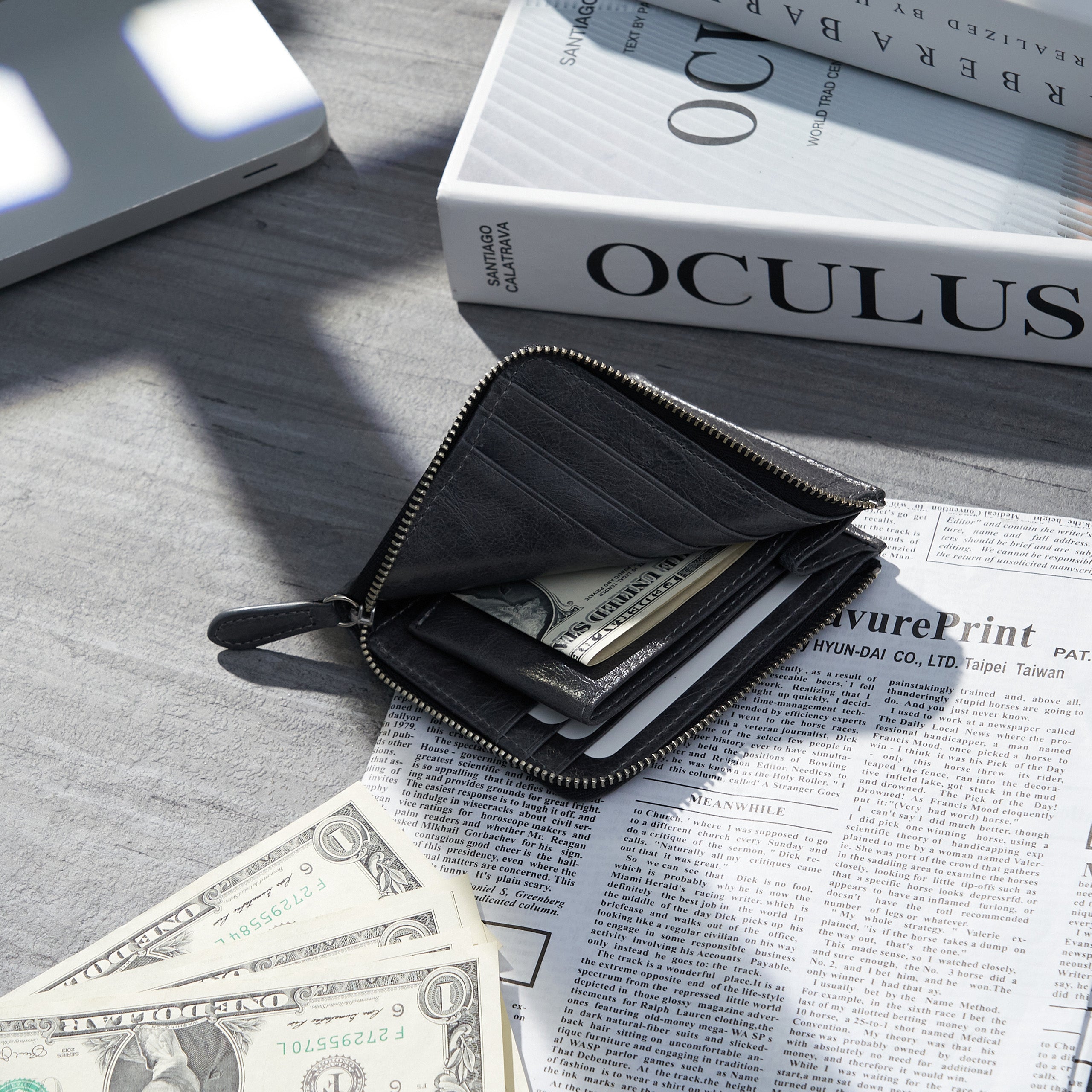 |Nello L型短夾 手抓紋皮