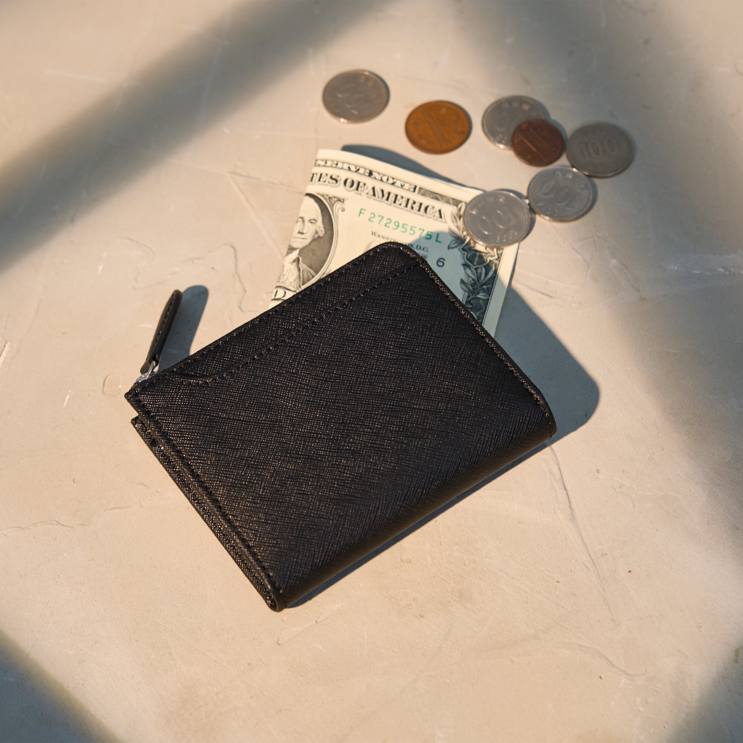 |Jatte L型短夾 十字紋皮