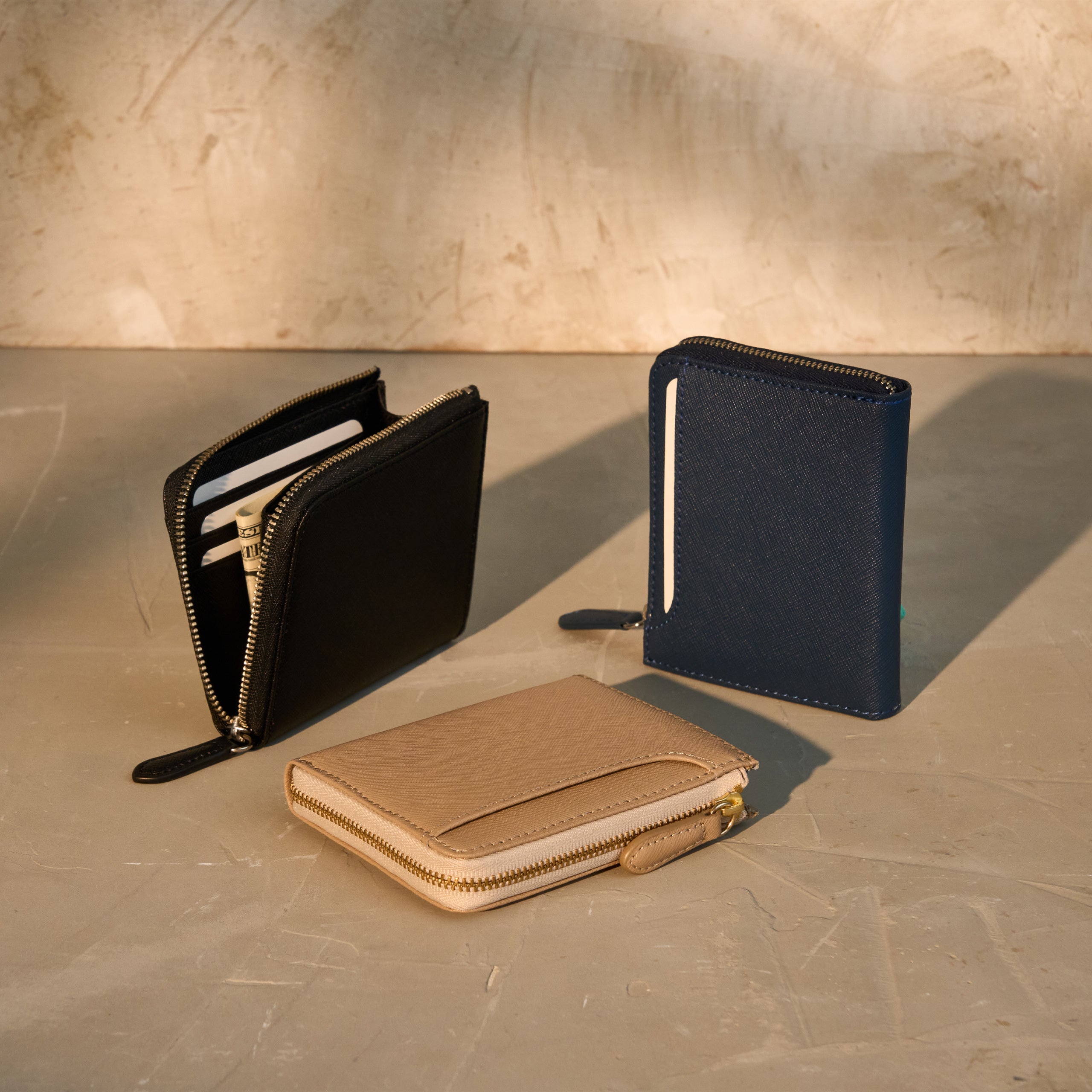 |Jatte L型短夾 十字紋皮