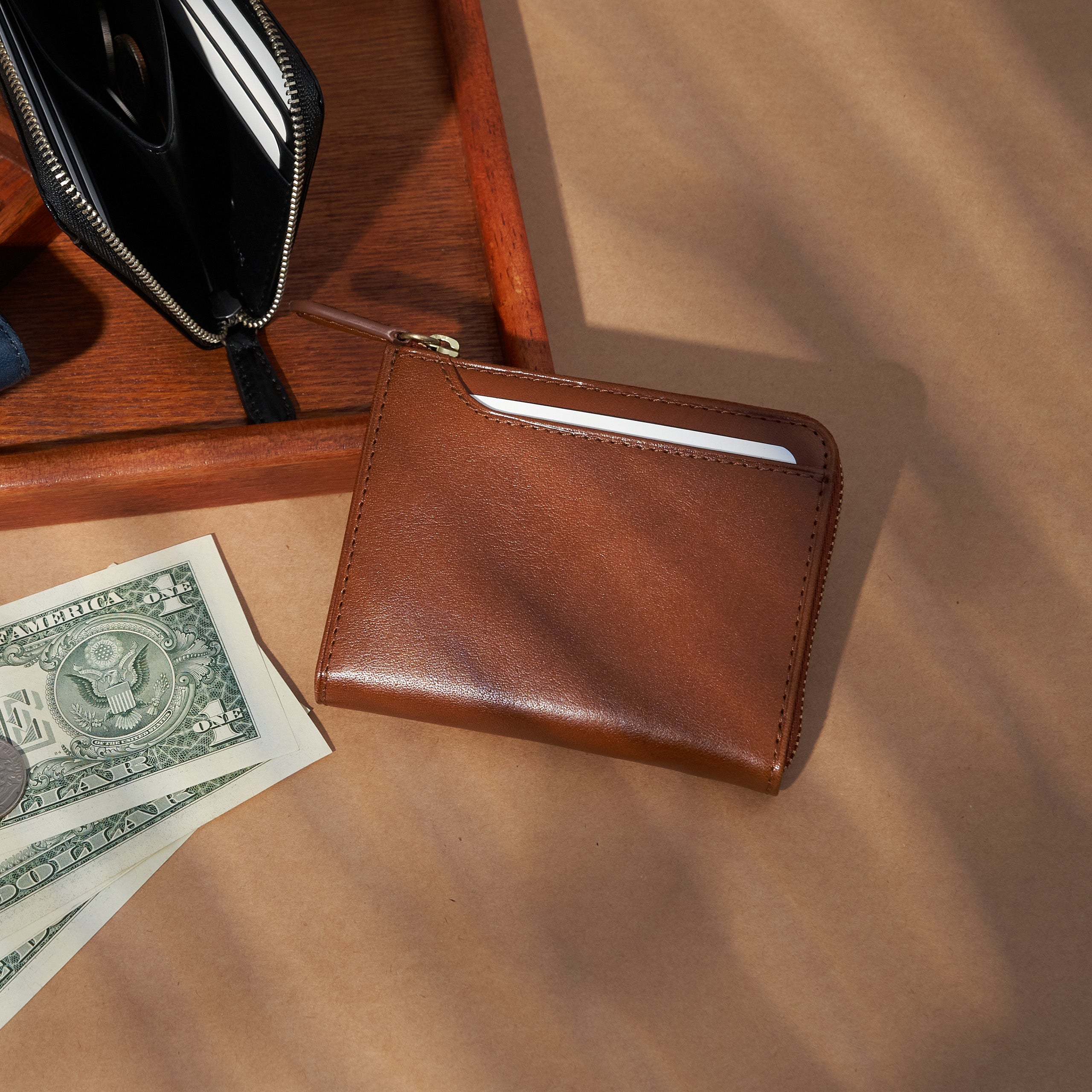 ｜Parker L型短夾 植鞣皮